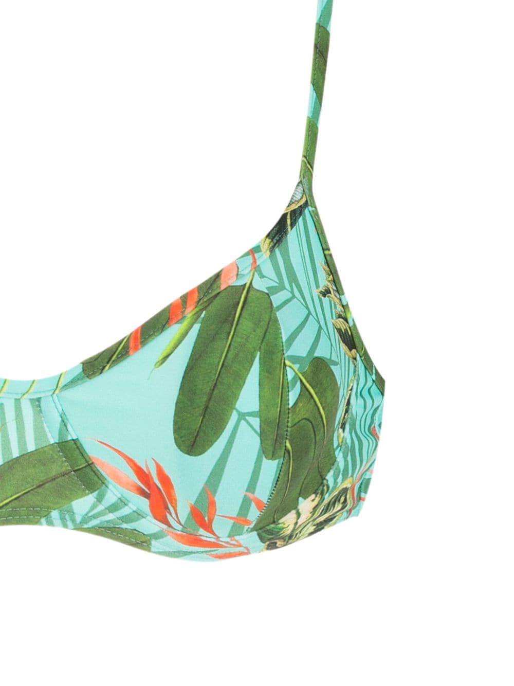 Shop Lygia & Nanny Fiji Tropical Print Bikini Top In Green