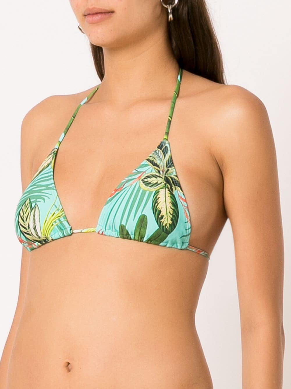 Shop Lygia & Nanny Ilana Tropical Print Bikini Top In Green