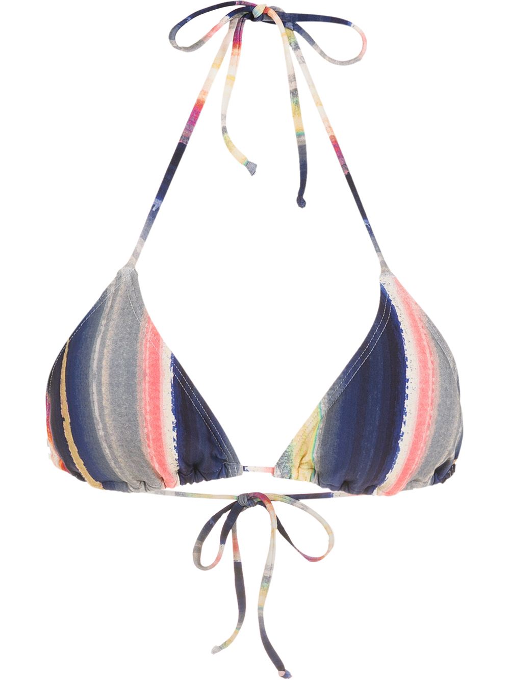 Lygia & Nanny Ilana Stripe-print Bikini Top In Multicolour