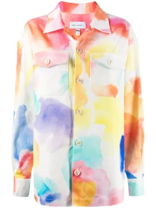 Mira Mikati Tie dye-print Denim Jacket 