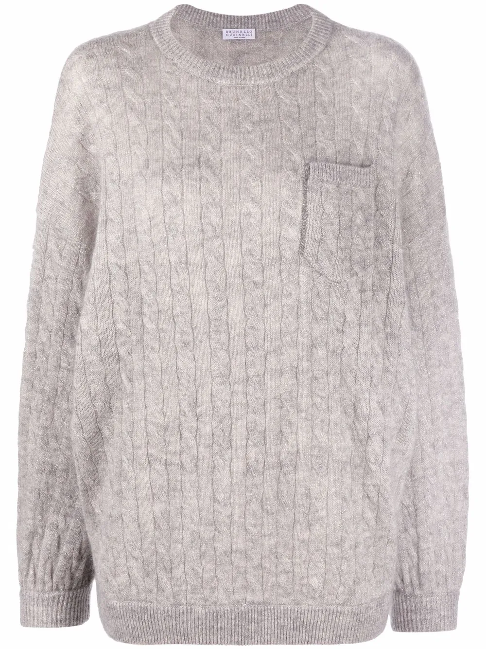 

Brunello Cucinelli patterned crew neck jumper - Grey