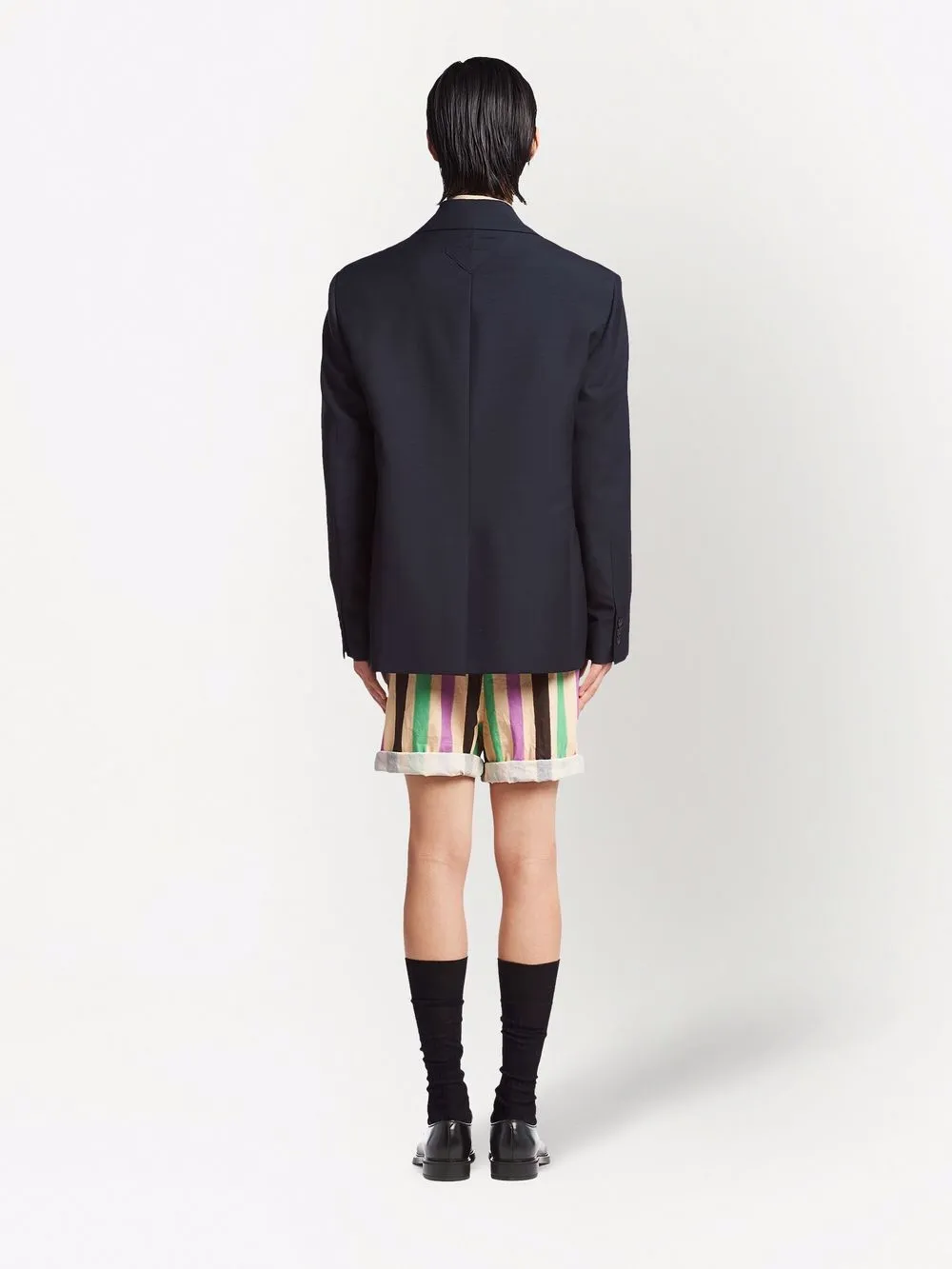 Prada Single-breasted Wool Blazer in Blue, view 4