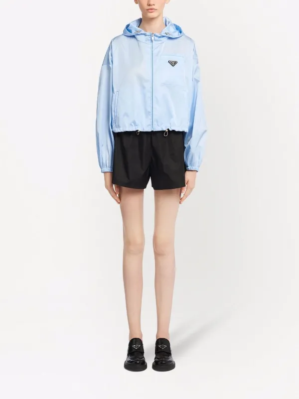 Shop Prada Re-Nylon hooded jacket with 