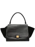 Céline Pre-Owned crocodile-embossed trapeze-shaped handbag - Black