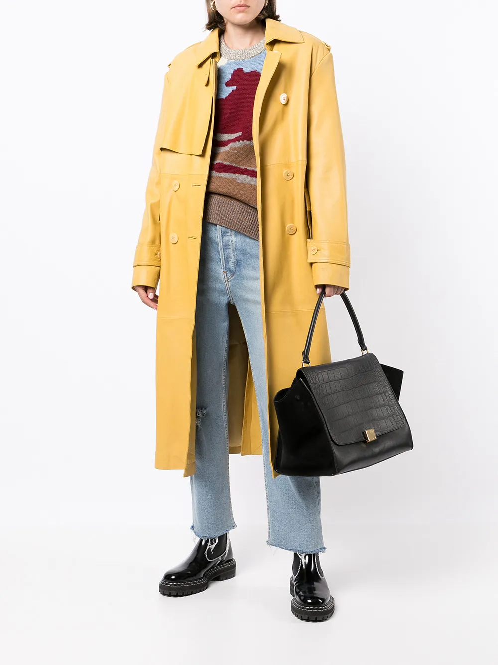 Céline Pre-Owned crocodile-embossed trapeze-shaped handbag | Image 2