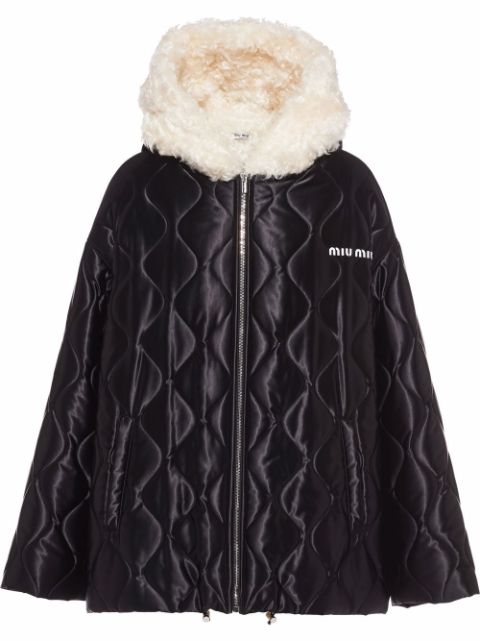 Miu Miu diamond-quilted hooded jacket