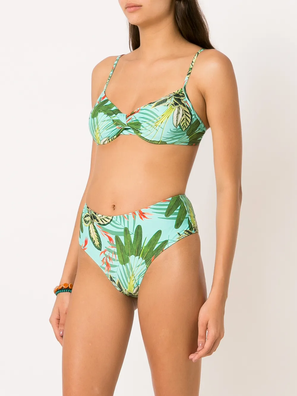Lygia & Nanny Veronica Tropical Print Bikini In Green