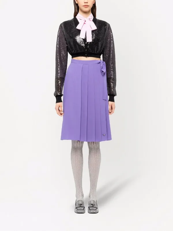 【送料&関税込】Prada Black Sequins Cardigan Prada Cropped sequin-embroidered Cardigan | Black | FARFETCH