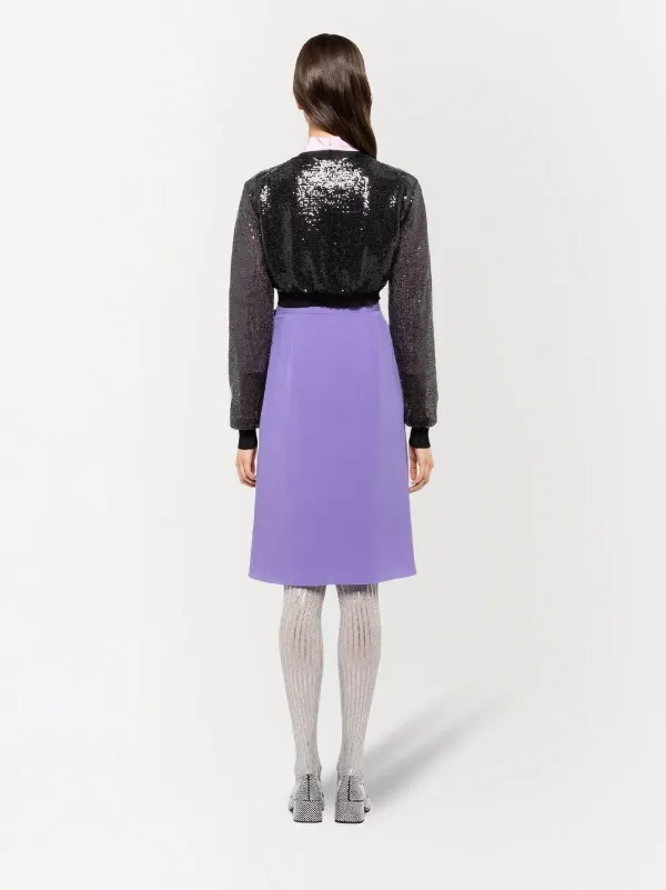 Prada Cropped sequin-embroidered Cardigan | Black | FARFETCH