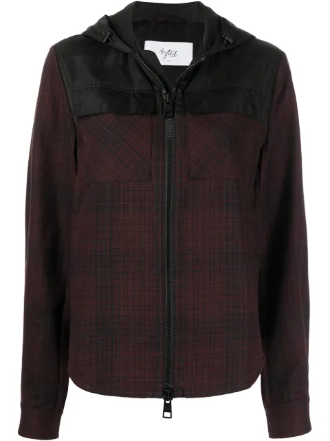 Aztech Mountain check-print zipped hoodie