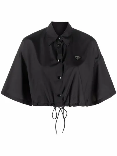 triangle-logo cropped shirt | Prada 
