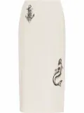 Prada Symbols-print chambray shirt - White