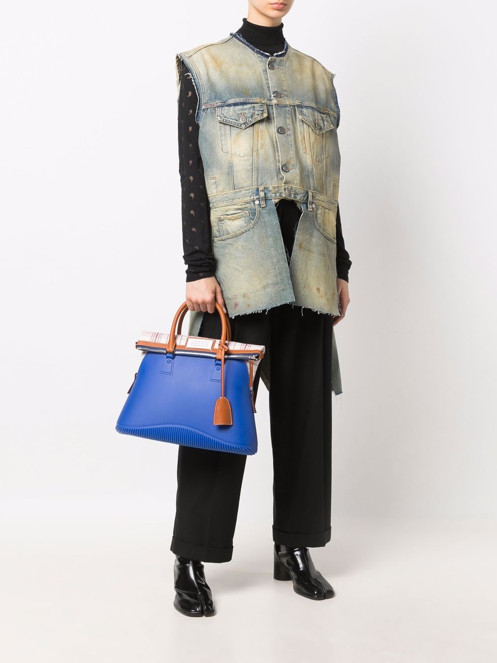 Maison Margiela 5AC shopper met contrasterend vlak - Blauw