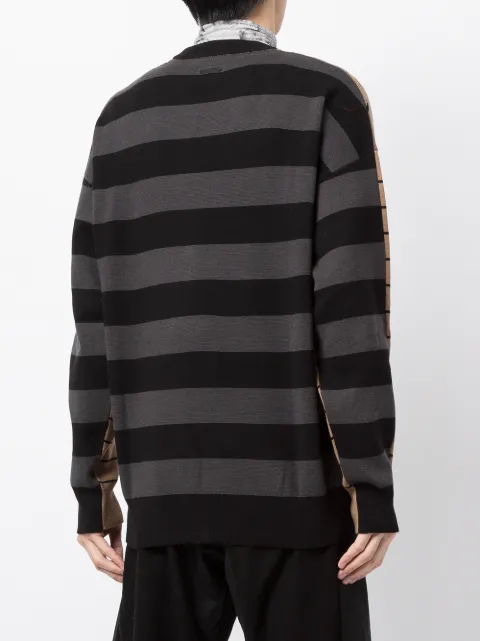 two-tone striped jumper for men 