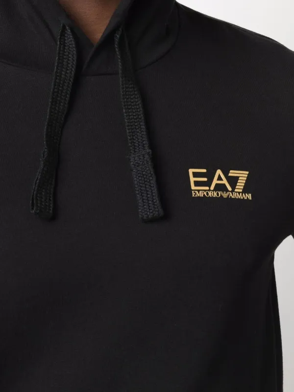 Ea7 black hoodie discount