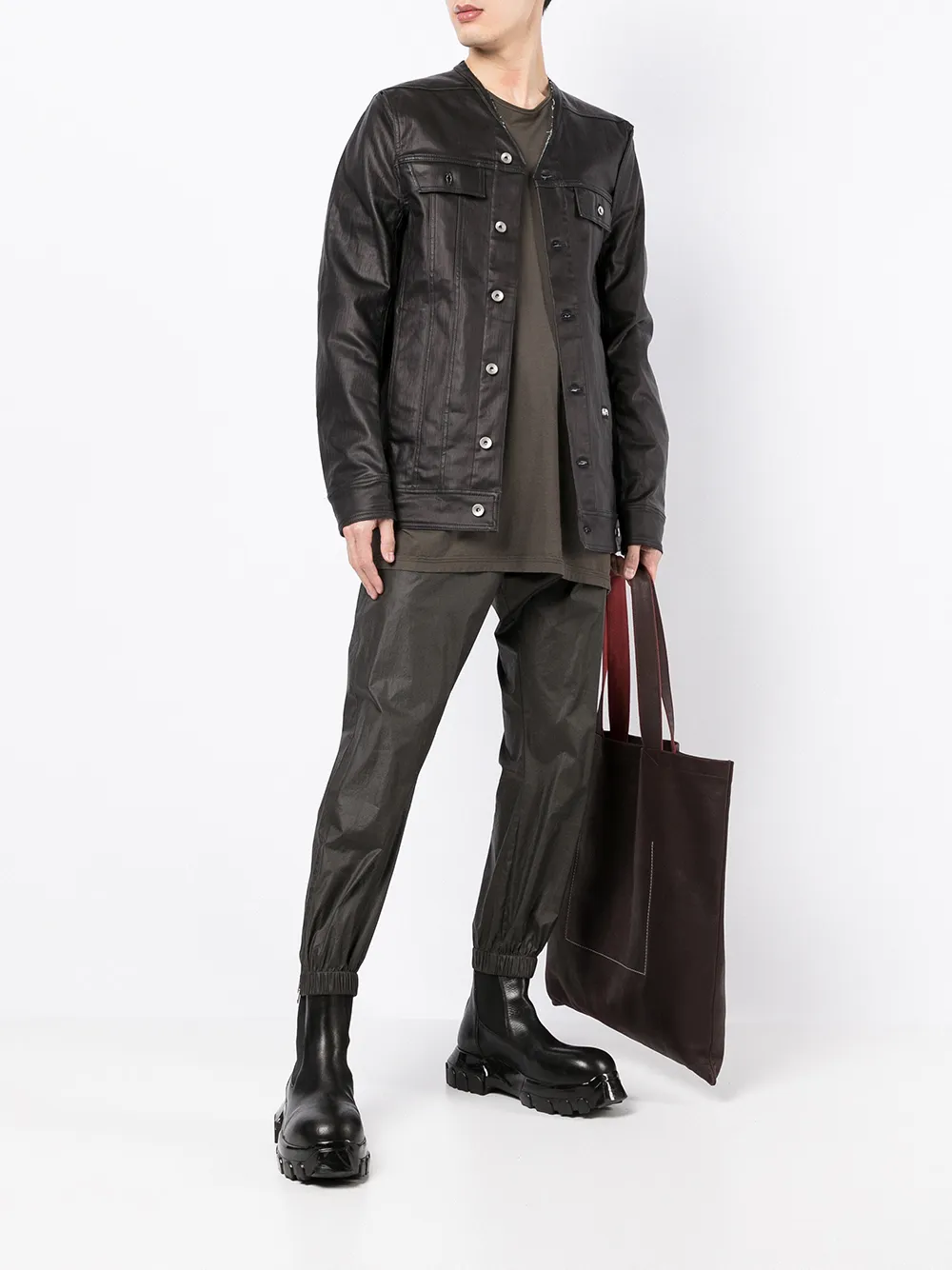 Rick Owens DRKSHDW Leren jack - Zwart