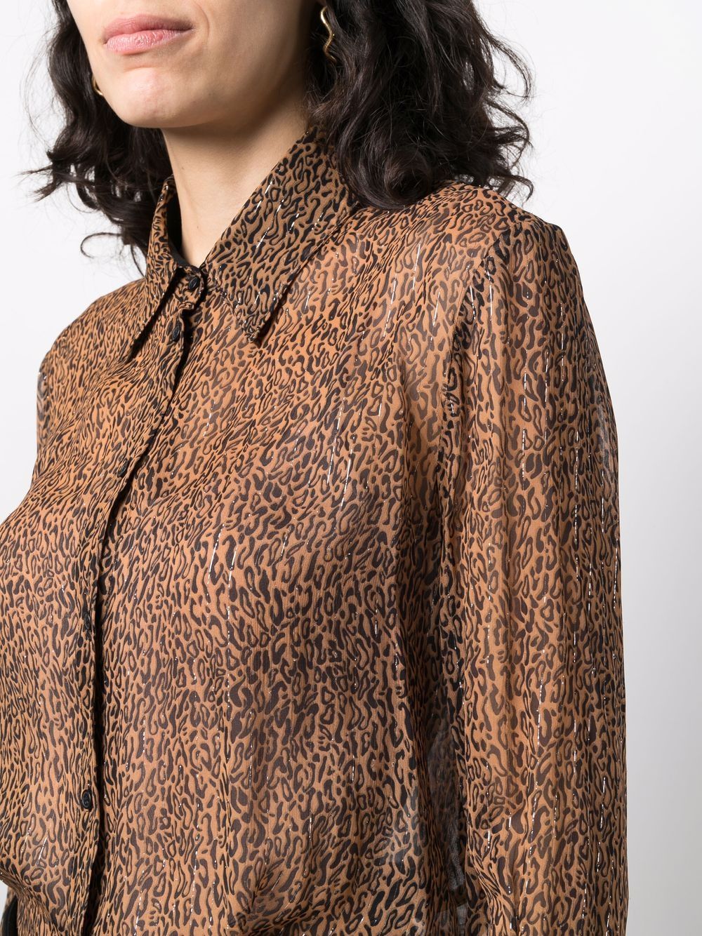 фото Pinko прозрачная рубашка с леопардовым принтом