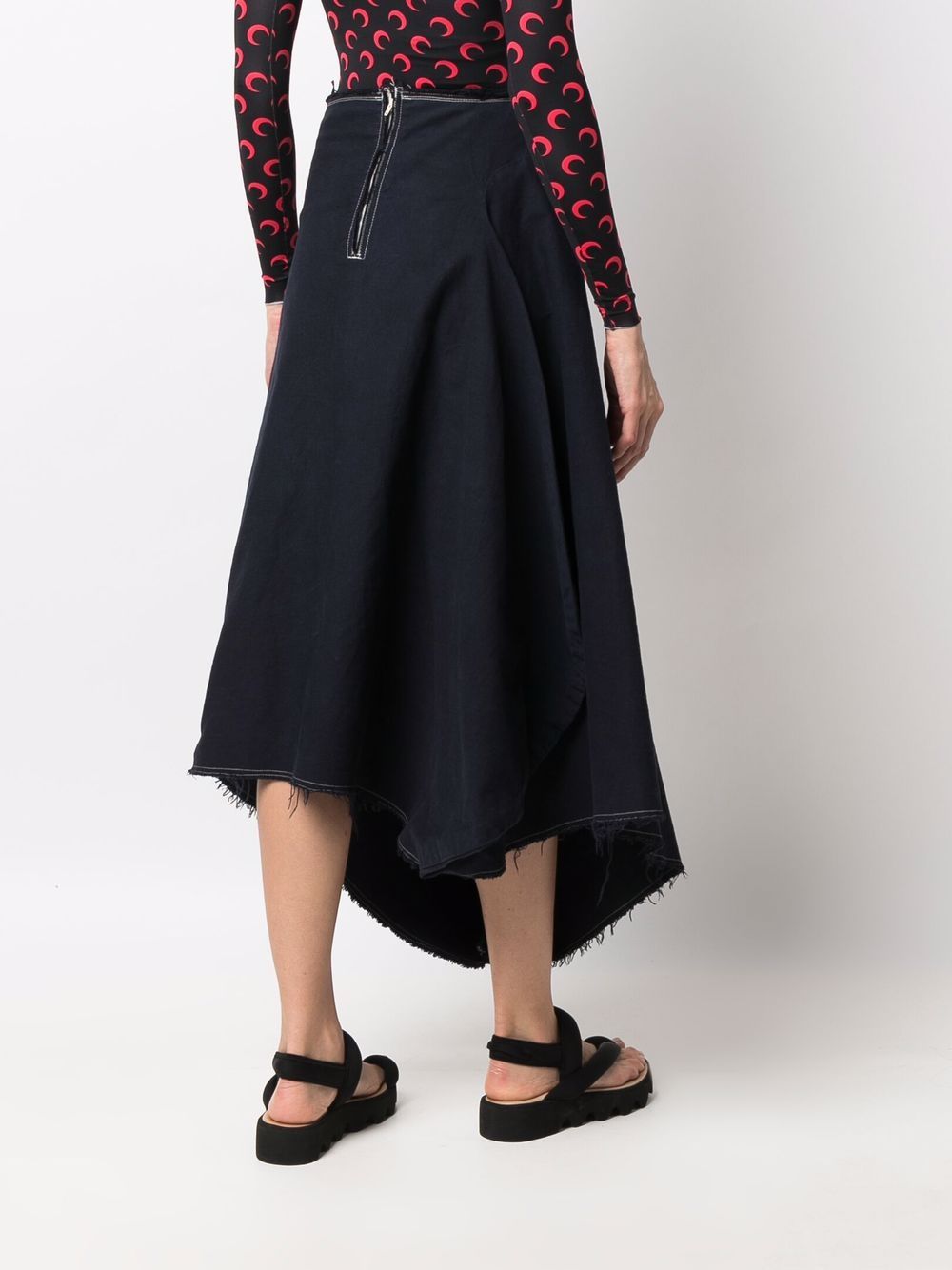 фото Comme des garçons pre-owned 2000s asymmetric denim midi skirt