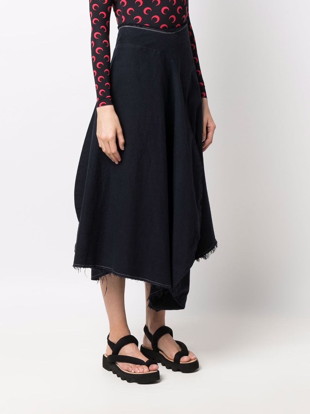 фото Comme des garçons pre-owned 2000s asymmetric denim midi skirt