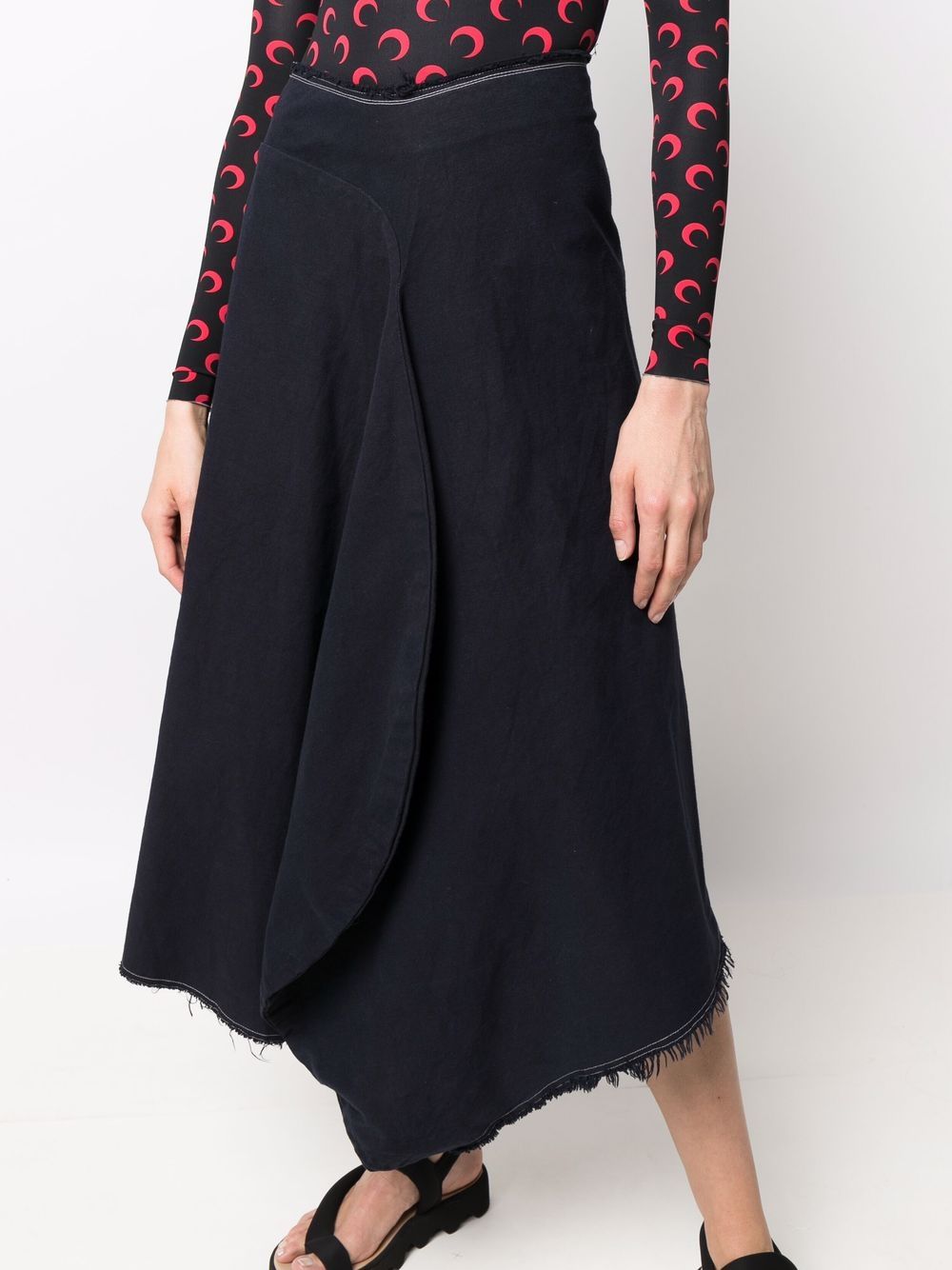 фото Comme des garçons pre-owned 2000s asymmetric denim midi skirt