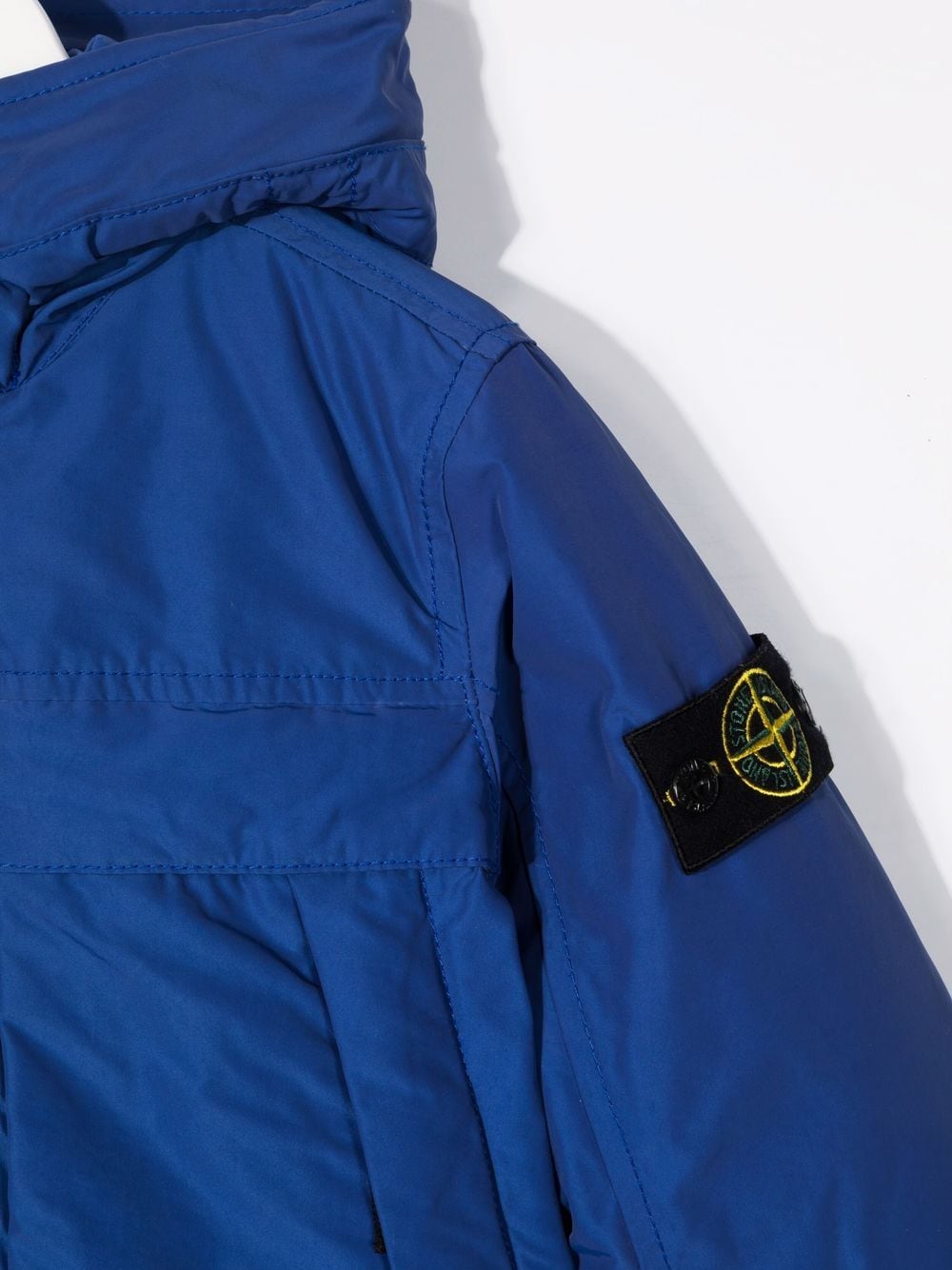 Shop Stone Island Junior Logo-patch Sleeve Jacket In Blue