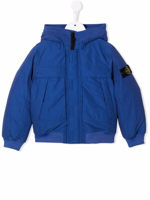 Stone Island Junior logo-patch sleeve jacket