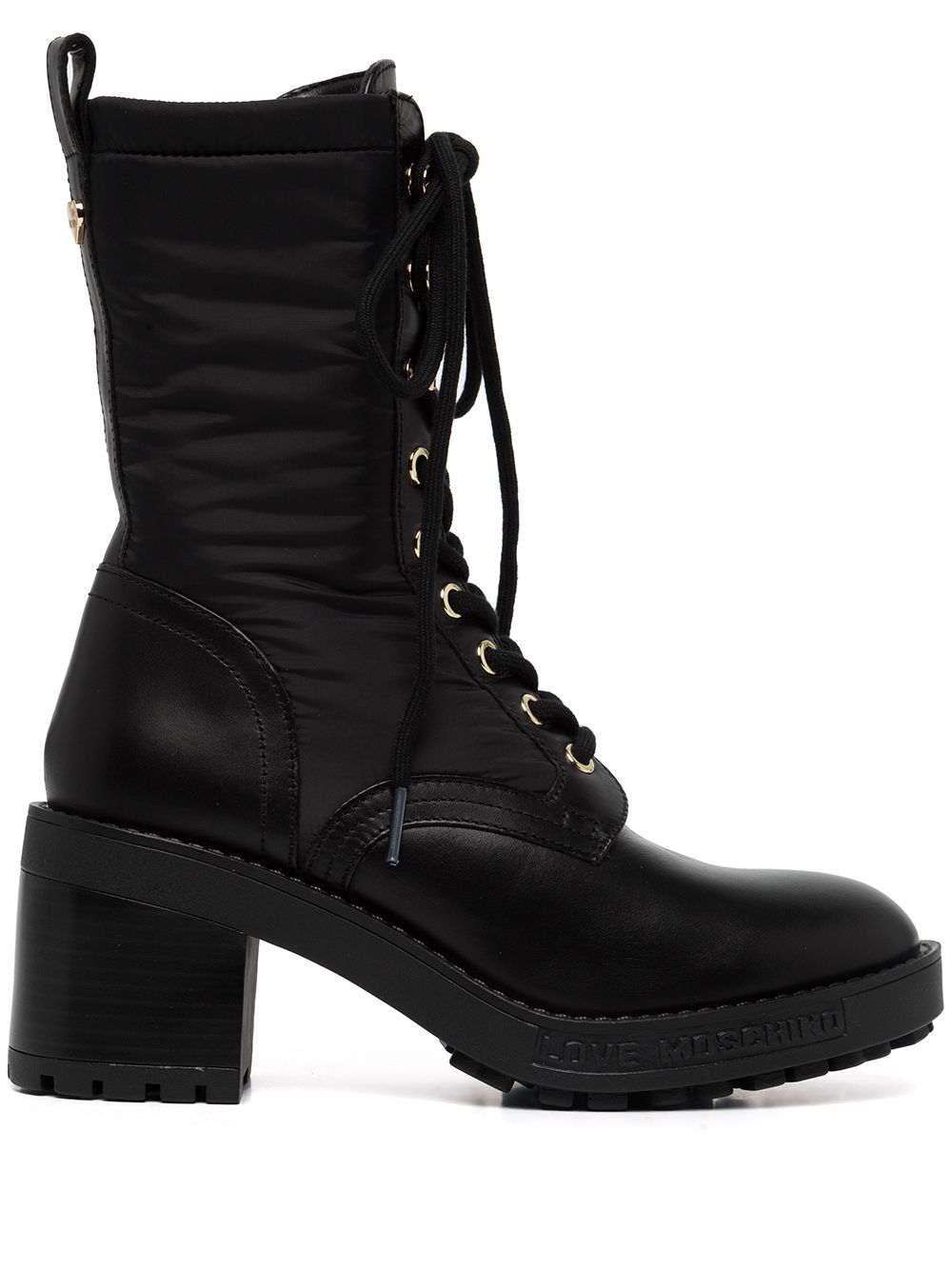 

Love Moschino botas militares con agujetas - Negro