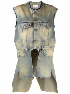 Maison Margiela Longline Asymmetric Denim Vest - Farfetch