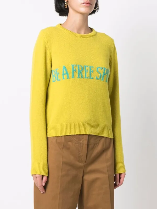 yellow slogan jumper