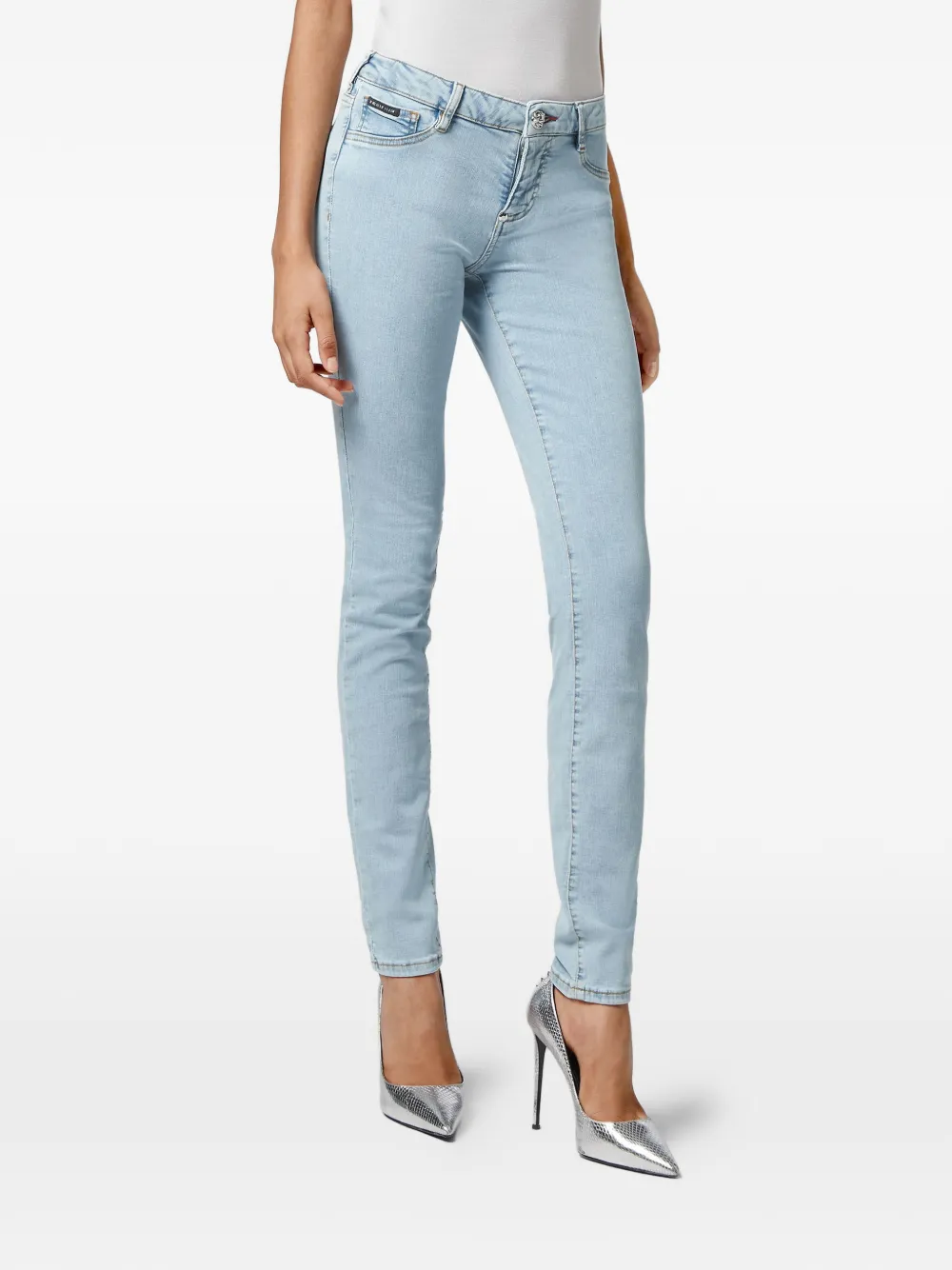  Philipp Plein Logo Plaque Jeans   Blau 