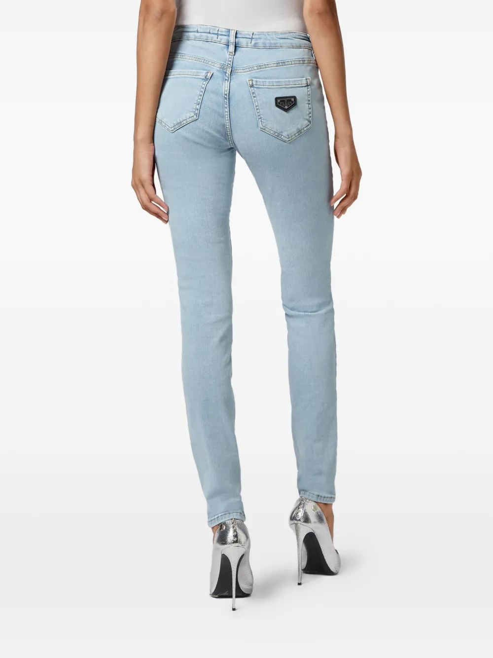 Philipp Plein logo-plaque jeans Blauw