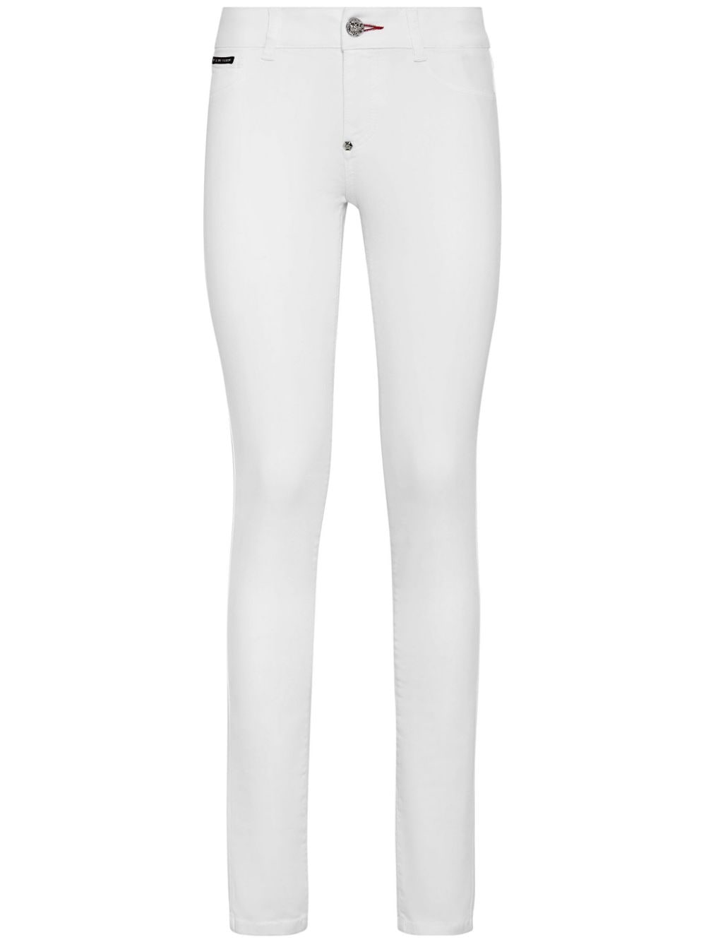 Philipp Plein Jeans skinny con placca logo - Bianco