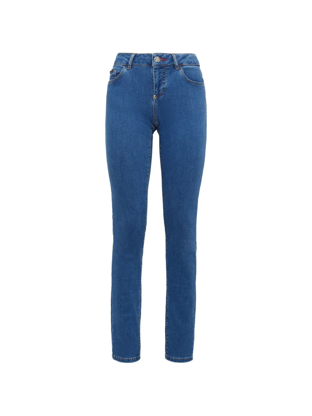 Philipp Plein logo-plaque slim-fit denim jeans - Blu