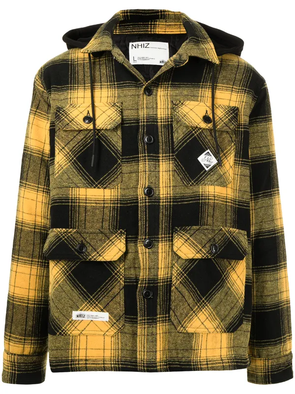 plaid hooded shirt jacket