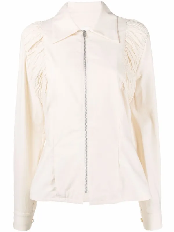 Maison Margiela Ruched-detail Shirt in Neutrals