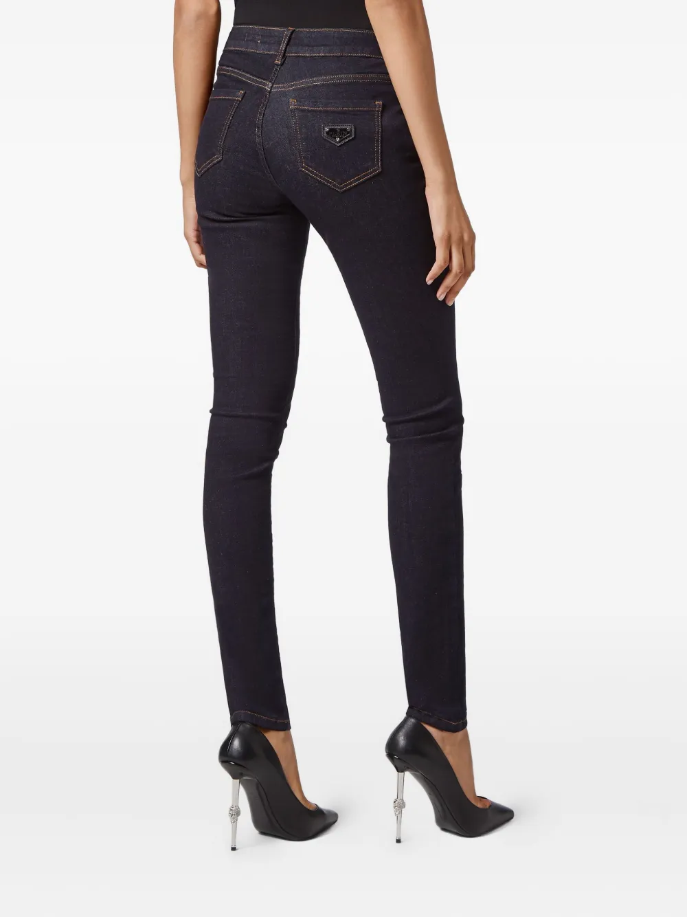 Philipp Plein Jeans met logoplakkaat Blauw