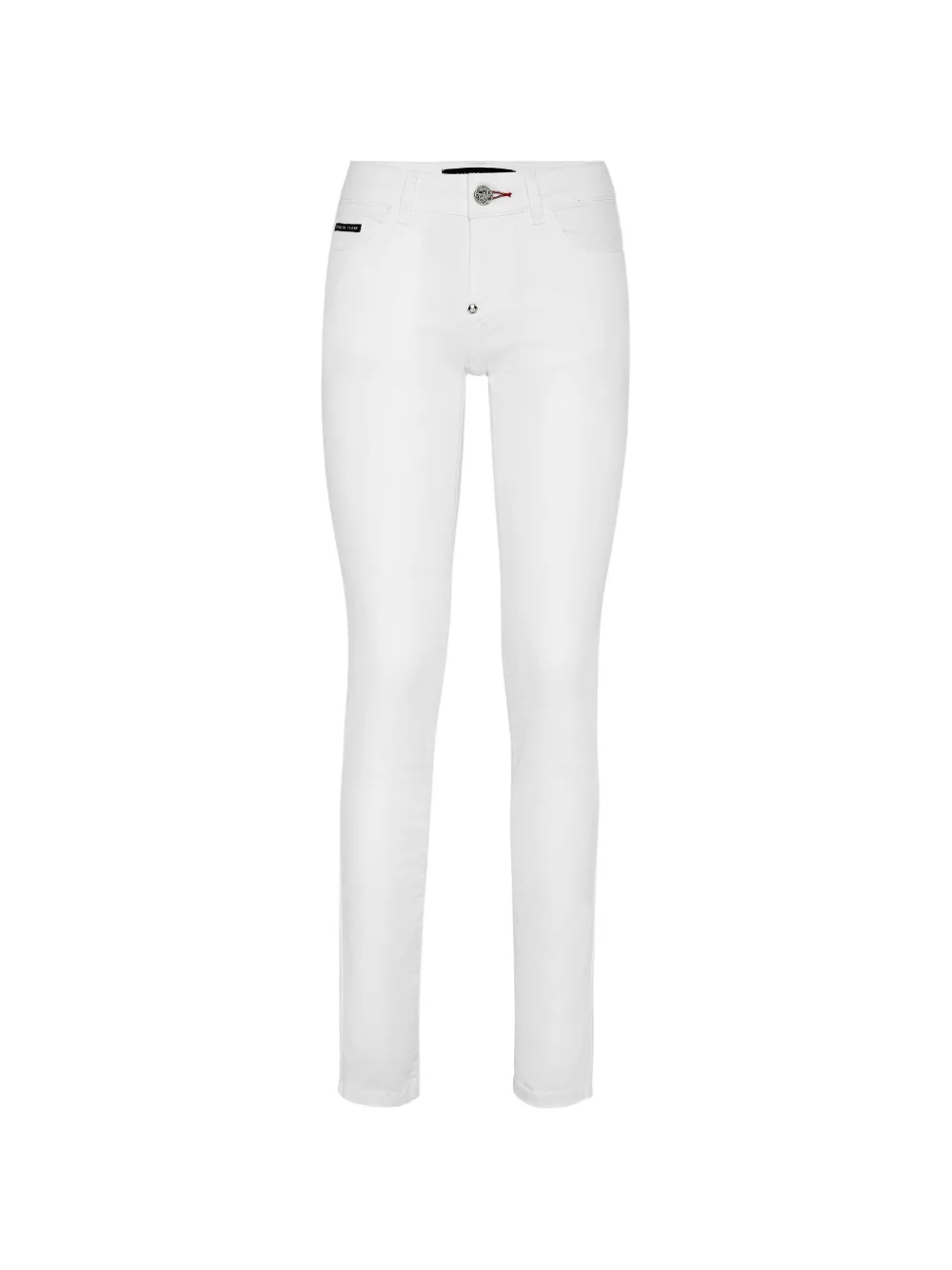 Philipp Plein logo-plaque slim-fit denim jeans - Bianco