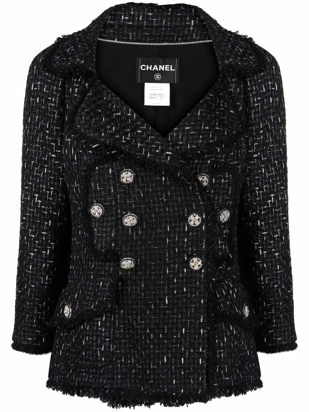 

Chanel Pre-Owned chamarra con doble botonadura 2010 - Negro