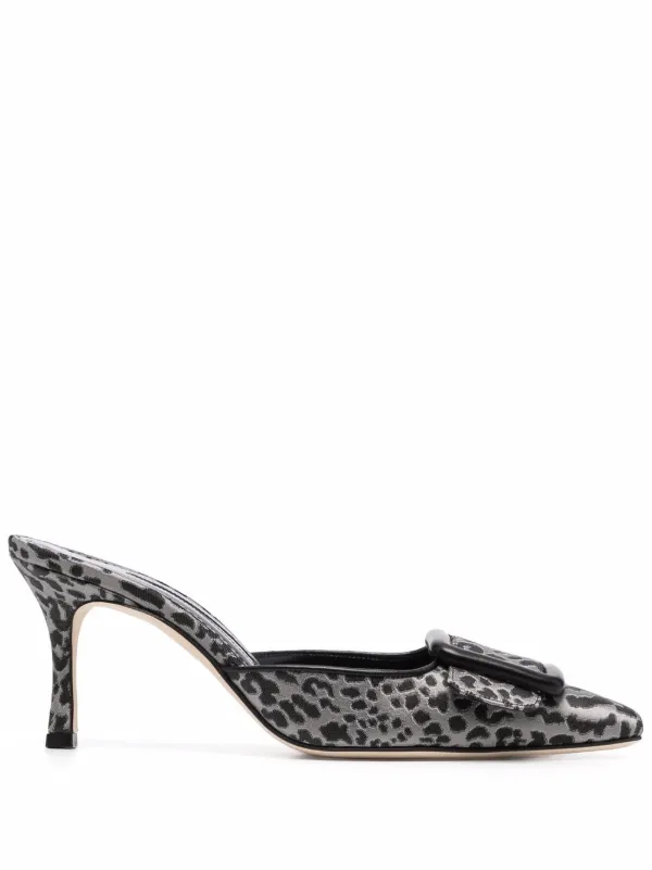 manolo blahnik leopard mules