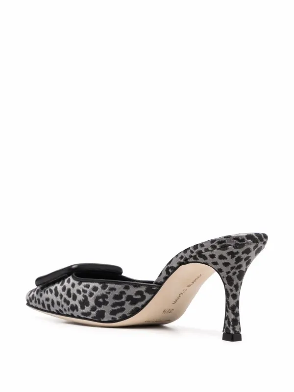 manolo blahnik leopard mules