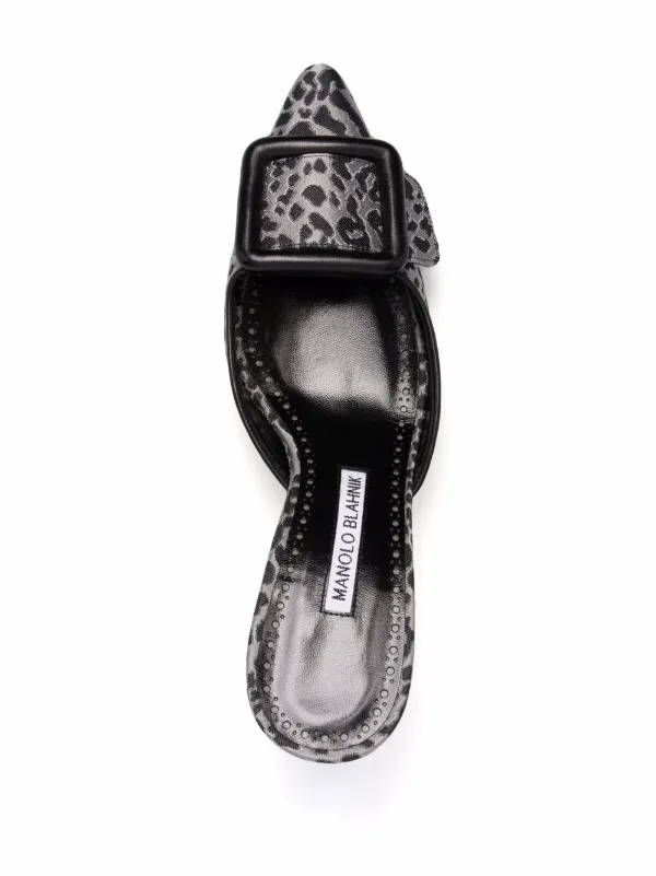 manolo blahnik leopard mules