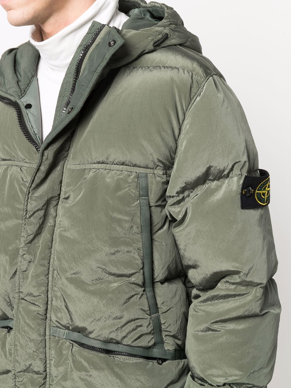 фото Stone island пуховик с капюшоном