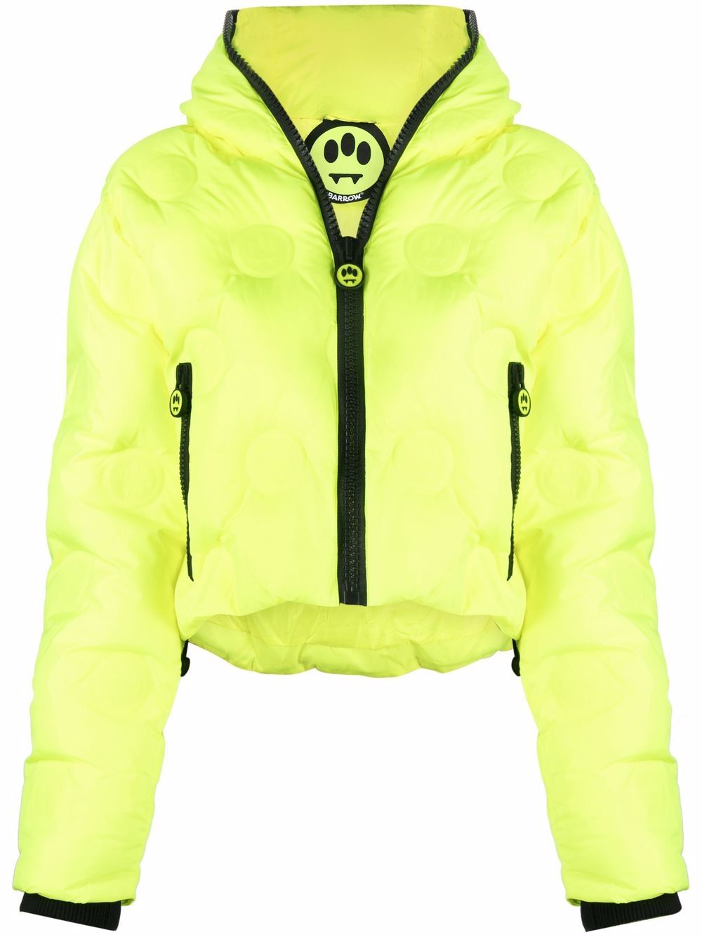 BARROW embossed monogram puffer jacket, Yellow