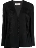 A.N.G.E.L.O. Vintage Cult 1940s embroidered motif V-neck jacket - Black