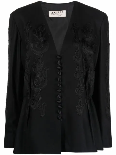 A.N.G.E.L.O. Vintage Cult chamarra bordada con cuello en V 1940