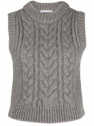 Cecilie Bahnsen Hannah cable-knit Wool Vest - Farfetch