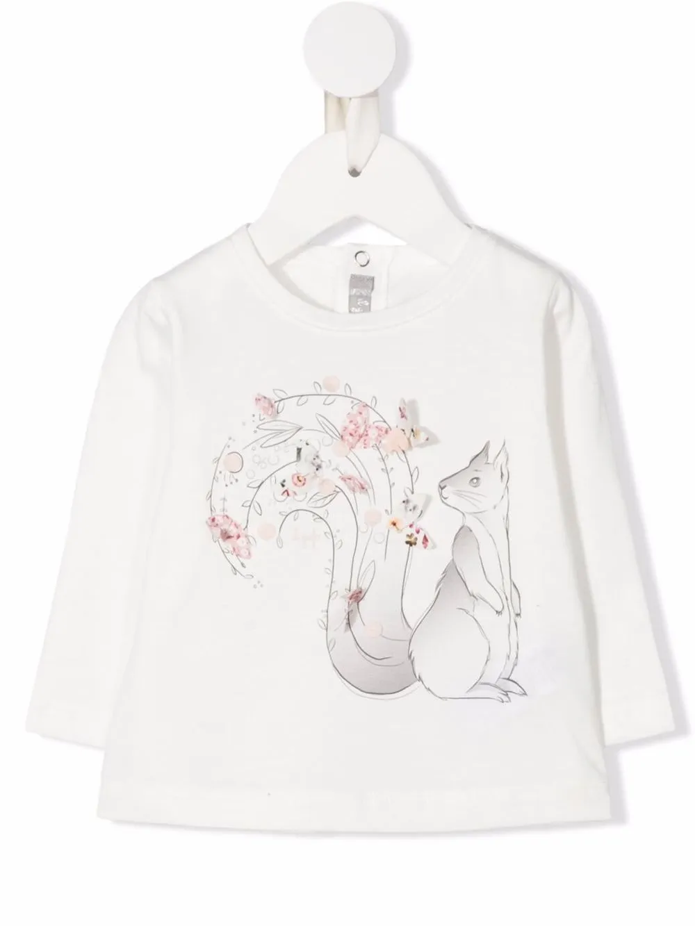 

Il Gufo playera con ardilla estampada - Blanco