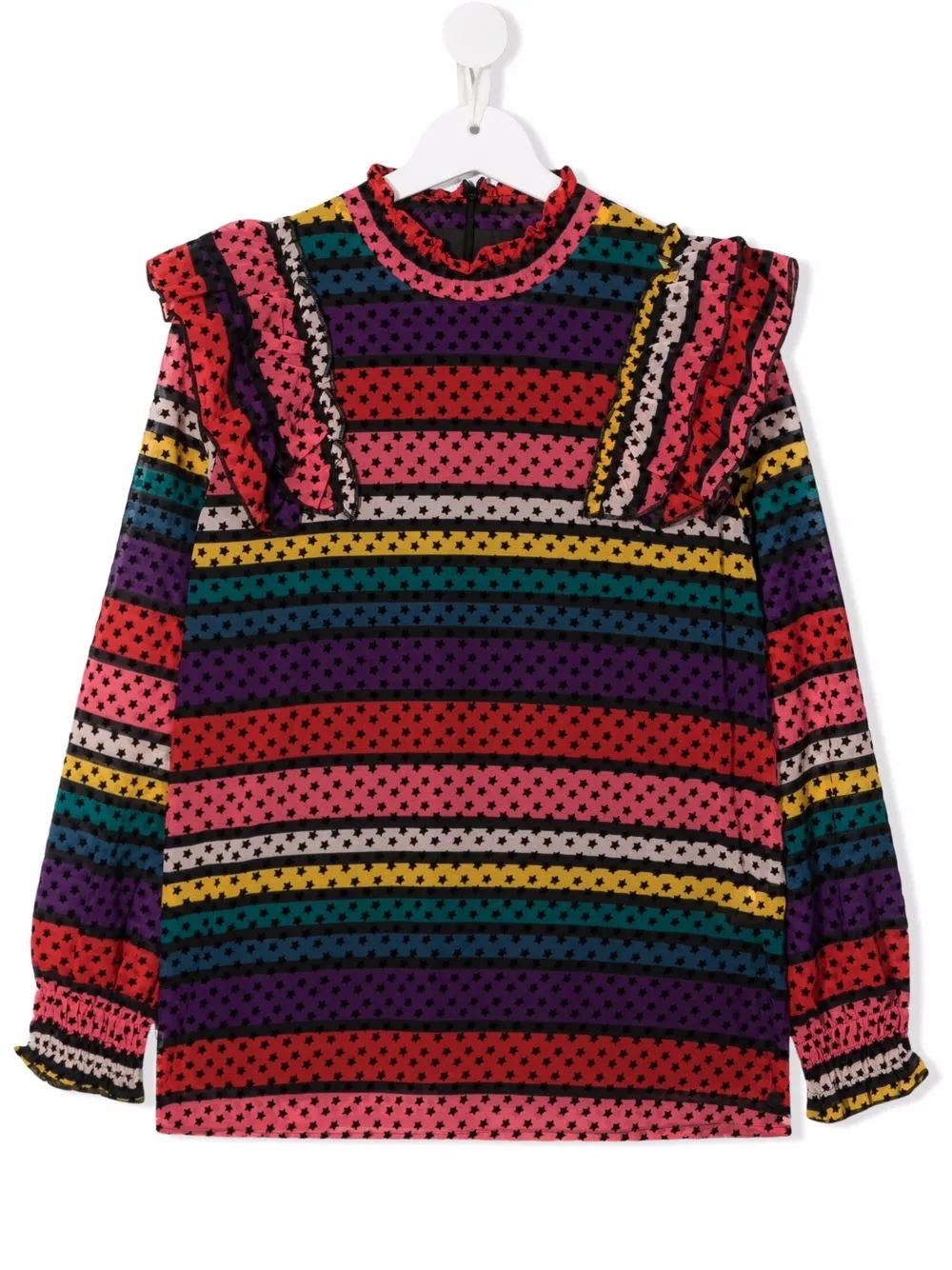 SONIA RYKIEL ENFANT блузка в полоску с оборками