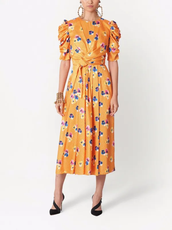 Carolina Herrera Vestido Midi Con Detalle De Nudo - Farfetch