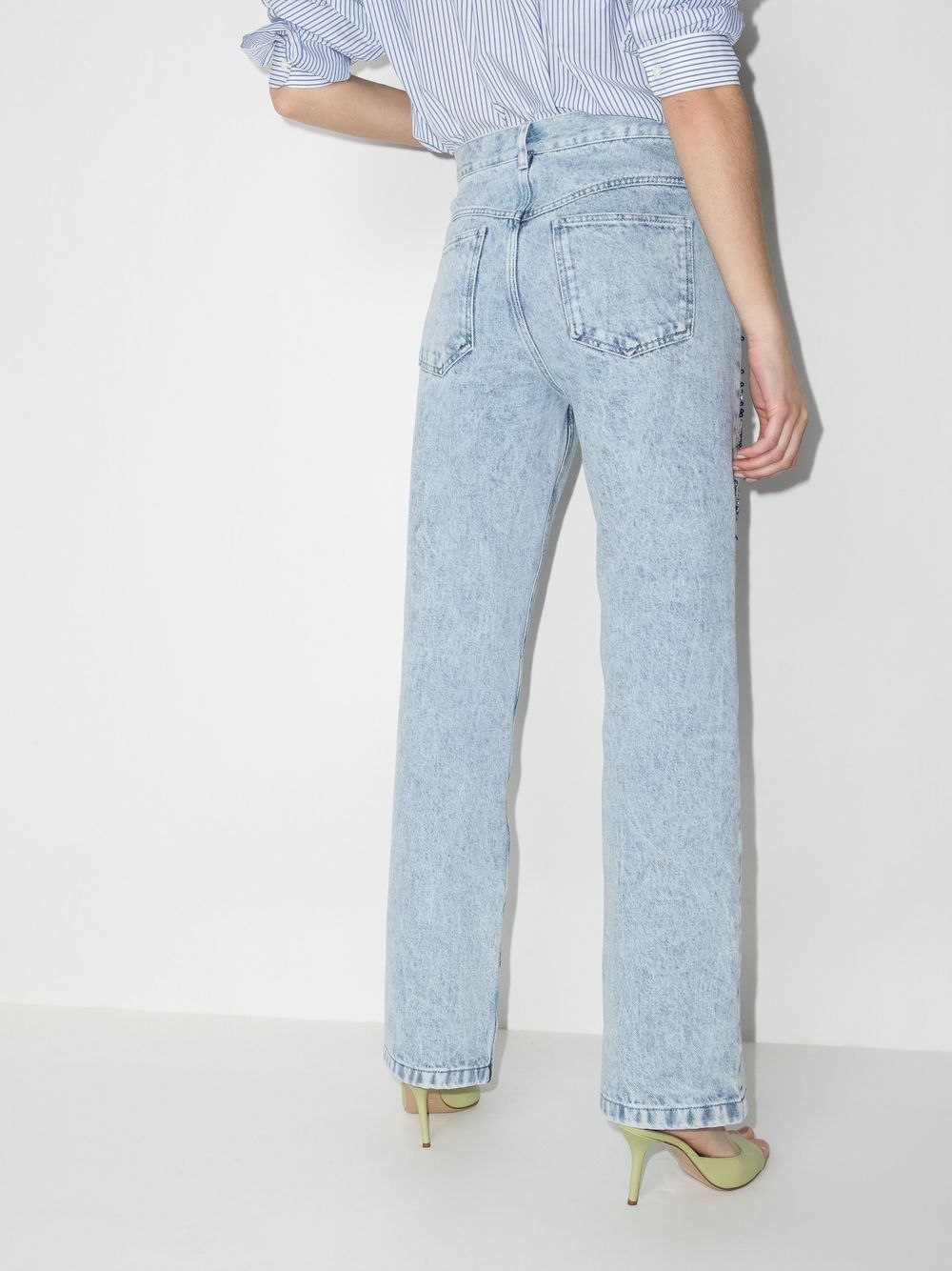 ISABEL MARANT floral-embroidered straight-leg jeans Women